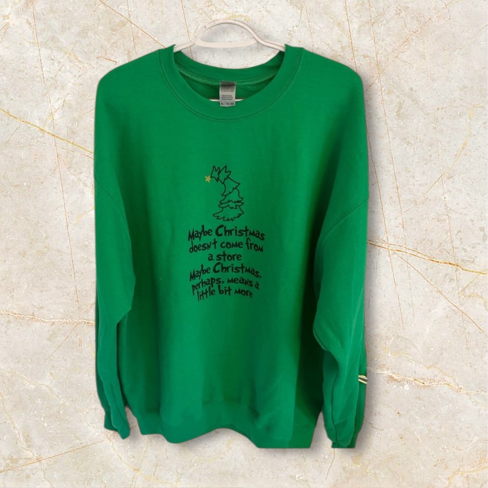 XL•GRINCH CHRISTMAS LESSON HOLIDAY SWEATSHIRT•CUSTOM MADE - Picture 4 of 17